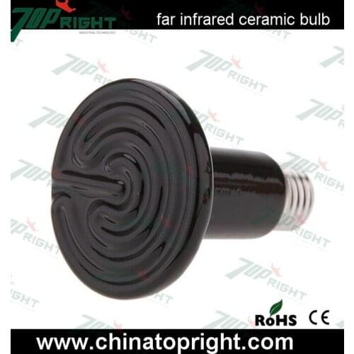 90X100mm 150w Pet Reptile Tank Tortoise Lizard Far Infrared Ceramic Heated Heat Lamp Black