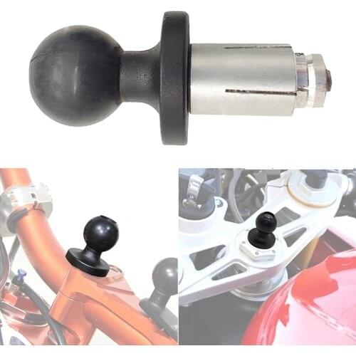 Aluminum Base Rubber Motorcycle Bike Mount Black Fork Stem Base with Ball Head for RAM Mount for Ball Mount Adapter