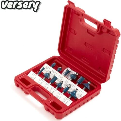 Free shipping 12pcs/set Woodworking Milling Cutters 1/4''/6.35mmShank Carbide Router Bit For Wood Cutter Engraving Cutting Tools