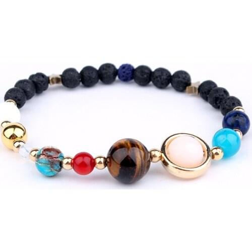 Galaxy eight planets in the solar system bracelets guardian star natural stone braided bracelets 100pcs/lot by dhl or ups free