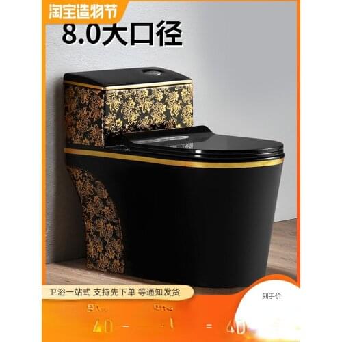 Household color toilet black gold Chinese retro toilet personality creative ceramic toilet siphon toilet