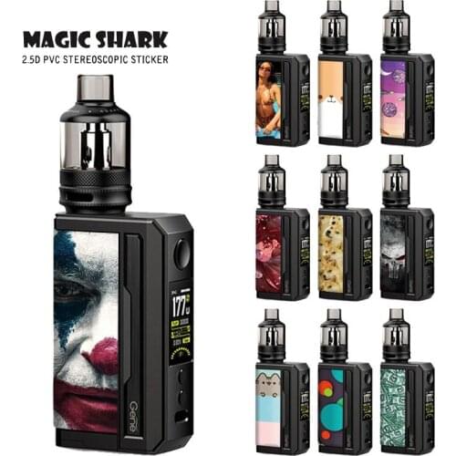 Magic Shark Cat Money Sexy Woman Joker Dog Stone Print Matte Stereo PVC Film Tape Case Sticker for Voopoo Drag 3 3th