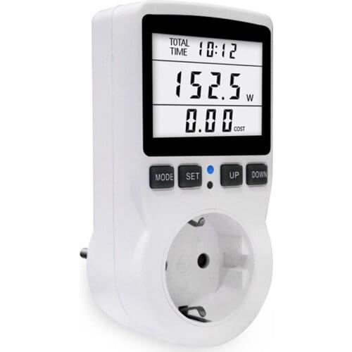 EU US BR Socket Digital Wattmeter Power Consumption Watt Energy Meter KWh AC 230V 120V Electricity With Backlights