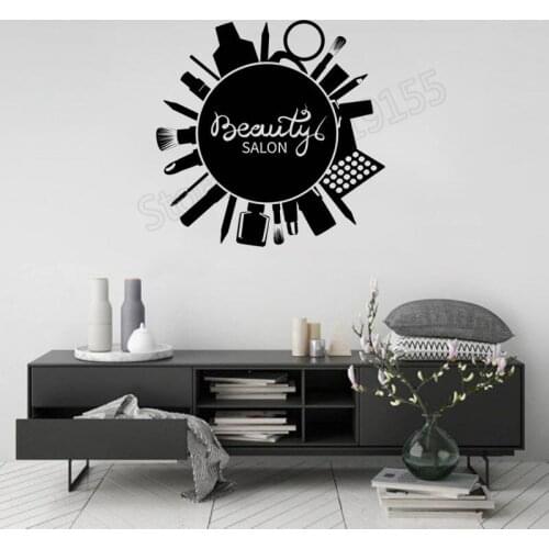 Signboard Beauty Salon Stickers Art vinyl wall Decorative mural Makeup Cosmetics poster Stickers wall decal stickers ZW08