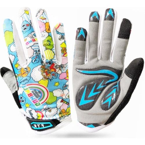 New Kids Gloves Colorful Non Slip Bicycle Gloves for Kids Full Finger Child Motocross Motorbike Children Racing Glove Age 2-12