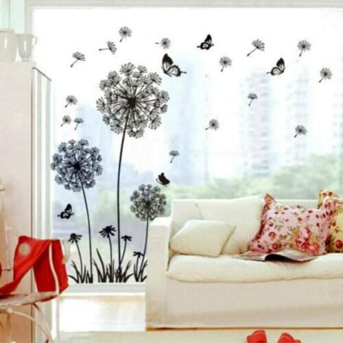 DIY Dandelion Flower Wall Sticker Men Women Bedroom Background Door Living Room Bedroom Festival Decoration Decals Removable Pvc