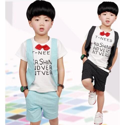 Children clothing 2020 new boy Short sleeve T-shirt + shorts Summer new Fashion sports Lovely kids clothes for 5 6 8 10 12 years