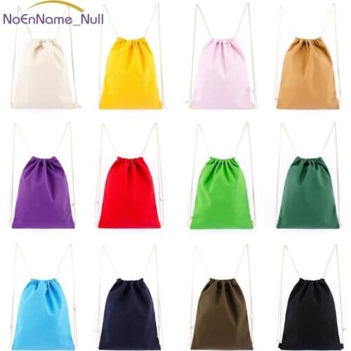 Canvas Drawstring Backpack String Gym Bag Sports for Men Women Kid School Travel JUL29