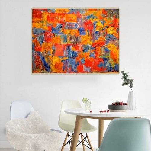 Canvas Citon Jasper Johns Map Printed Modern Poster Home Abstract Decorative Painting Wall Art Picture Living Room Modular Frame