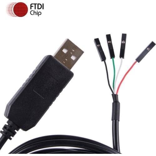 FT232R USB to 4Pin 2.54mm Connector Dupont RS232 TTL UART Converter Cable With TXD RXD GND, VCC Pinout Support Windows Andorid