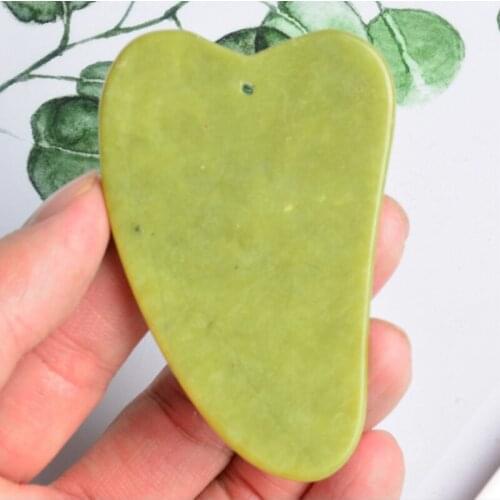 Green Guasha Jade Face Scraper Massager Acupuncture Gua Sha Board Face Acupoint Eye Neck Care SPA Skin Lifting Massaging Tool