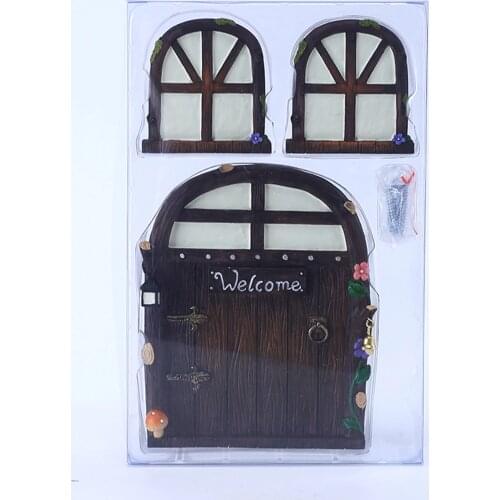 Fairy Garden Door and 2 Windows Set Tree Yard Decor Ornaments NEW