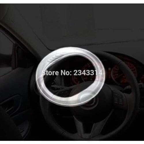 For Mazda 6 2014 2015 2016 2017 2018 ABS Interior Steering Wheel Cover Sticker Wheel Cover Frame Sticker Car Styling Accessories