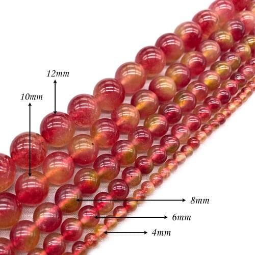 Natural Stone Garnet Chalcedony Round Loose Charm BeadsFitMulti-purpose Jewelry Making 4 6 8 10 12MMPick Size J318