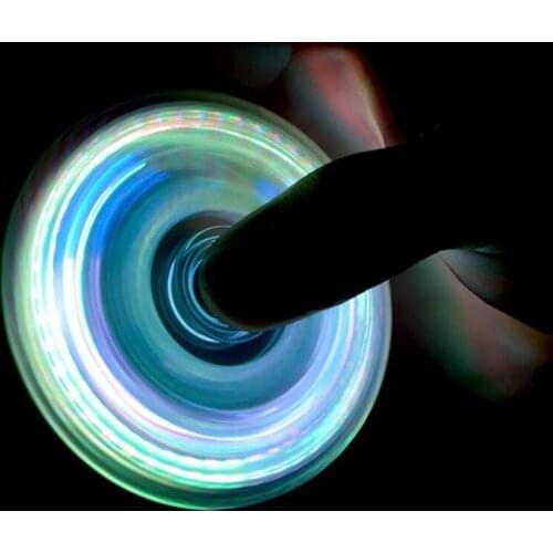 New LED Light Fidget Spinner,Rainbow Fidget Toy Light Finger Hand Spinner 97BE