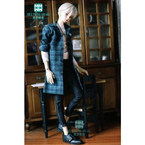 BJD doll clothes suitable for BJD uncle fashion casual plaid shirt T-shirt