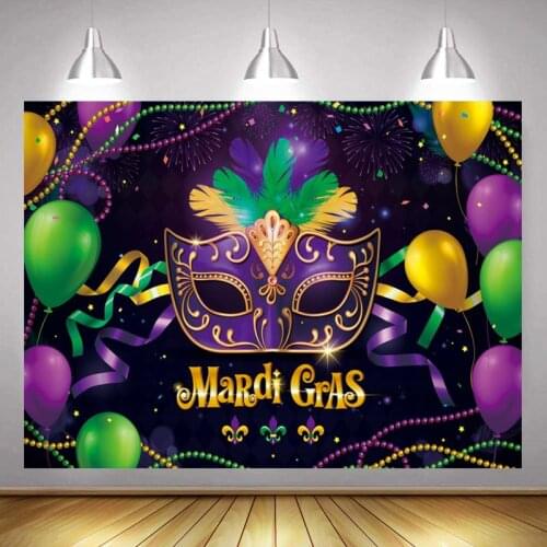 Purple Mask Balloon Goddess Masquerade Ball Backdrop Carnival Party Venue Decoration Studio Photography Background Cloth