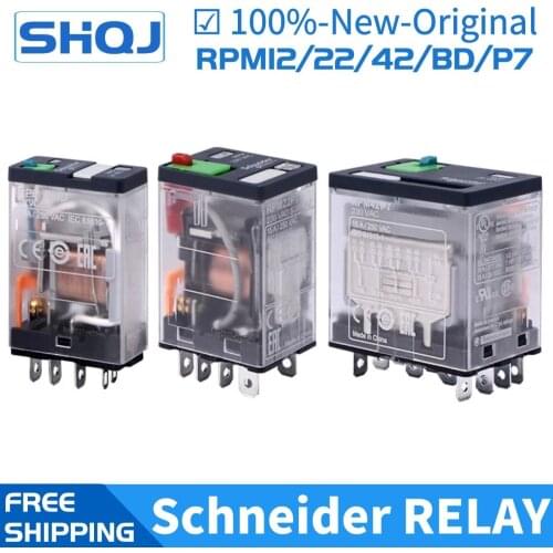 5PCS Schneider relay RPM22BD RPM22P7 RPZF2 2CO 15A RELAY+LTB+LED 24VDC 230VAC Brand new and original Schneider relay