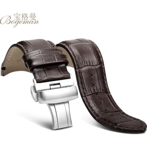 Calf Genuine Leather Watchband Arc Strap for Tissot 1853 T035 Watch Band Buterfly Buckle Strap Wrist Bracelet 22mm 23mm 24mm