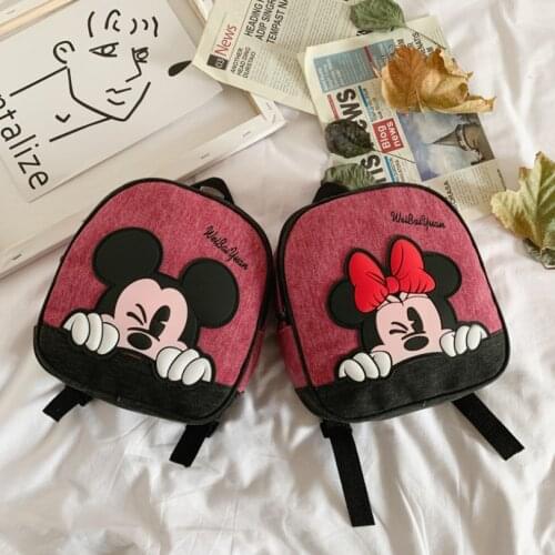Disney Mickey Mouse Backpack Minnie Cartoon Bags Children Student Cute School Bag New Christmas Gift for Boy Girls Kids Backpack