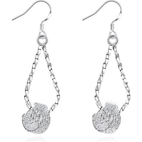 925 sterling silver fashion atmosphere drop shape hanging tennis earrings simple twist line earrings party wedding gift jewelry