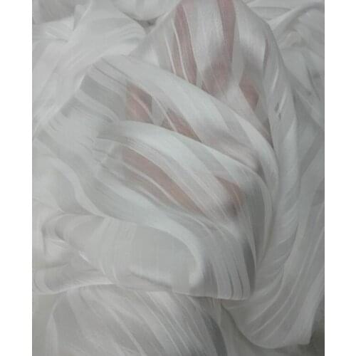Chiffon crepe silky strips thin snow white soft breathable DIY dress blouse fabric 100cm*150cm