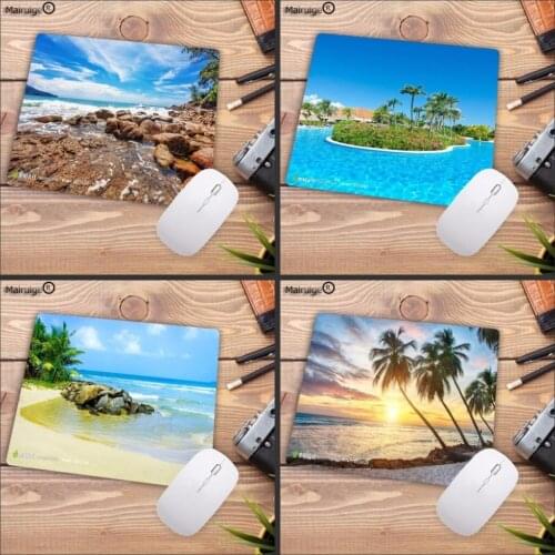 Mairuige Simple Design Beach Palm Silicone Pad to Gaming Speed Mouse Game Size for 18x22cm 20x25cm 25x29cm Mousepad