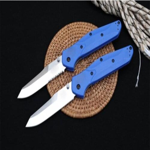 Butterfly 940 Folding Knife Half Tooth With Blue Handle - Full Blade S30V Sharp Blade G10 Handle Military Survival Knife Pocket