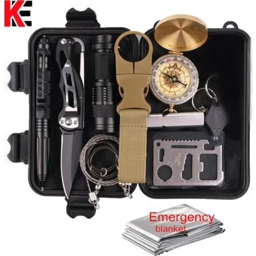 11 In 1 Emergency Survival Gear Multi Tools Kit Set Outdoor Camping Travel Multi-tool First Aid SOS EDC Tactical for Wilderness