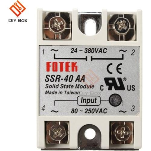 SSR-40AA SSR-40AA-H 40A Solid State Relay Module 80-280V 90-480V AC