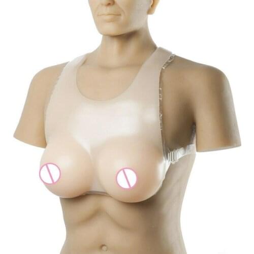 Rhinestone Bra Silicone Fake Breast Form 4100g False Breast Soft Boobs Bionic Skin with Shoulder Straps Drag Queen Sticky Bra