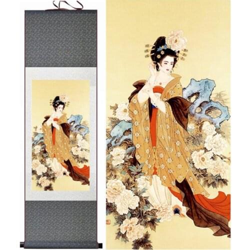Traditional Chinese pretty girls painting Home Office Decoration beautifull women paintingPrinted painting