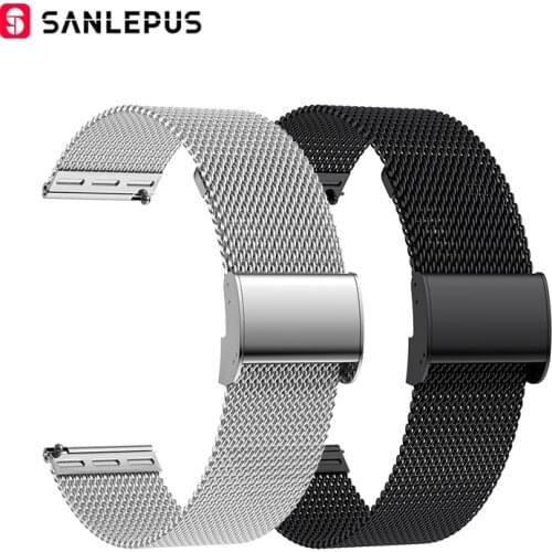 SANLEPUS Quick Change Universal Mesh Stainless Steel Watch Band Sport Smart Watch Strap Smartwatch Band (22 mm)