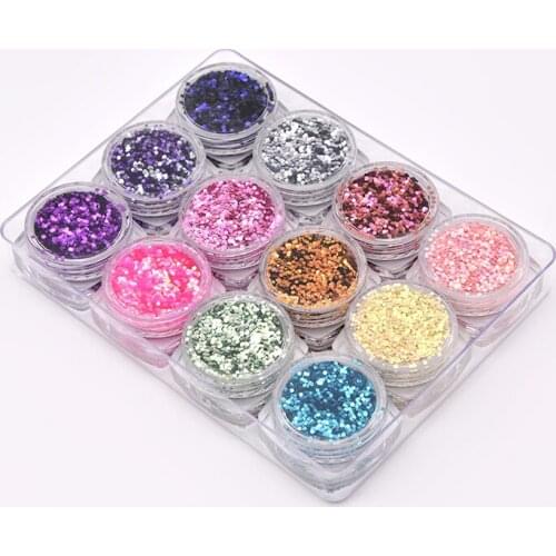 High quality eye glitter powder 12 Color Shift Chameleon Glitter Powder art glitter for Nail polish Craft DIY
