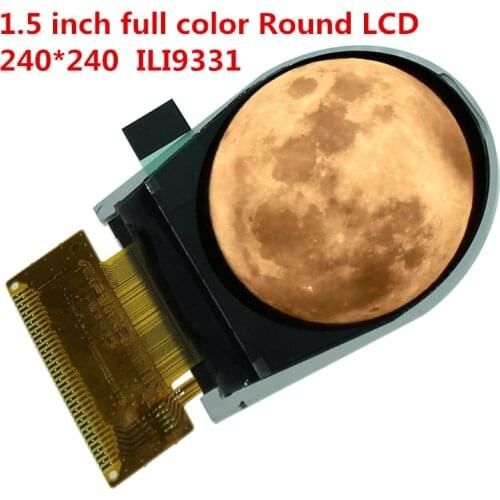 1.5 inch Round Circle full color TFT LCD display screen ILI9331 driver 240x240 36 Pin Welded 8080 8/9/16/18 No need connector