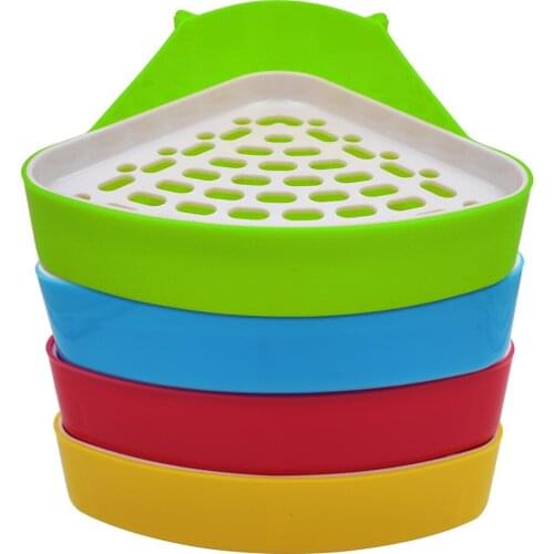 4pcs/set Dog Cavy Rabbit Puppy Plastic Potty Training Pet Toilet Hamster Guinea Pig Litter Tray Corner Pet Litter Training Tray