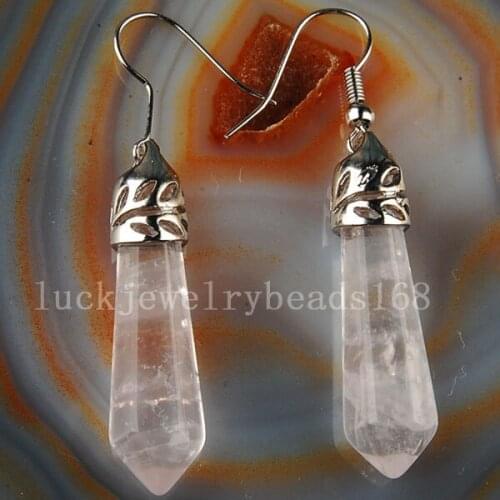 Free Shipping Women Fashion Jewelry Pink Crystal pendulum Earrings Pair C2654