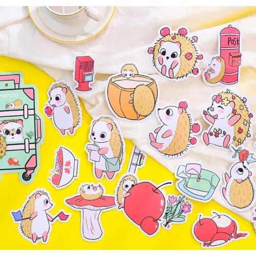 Suitcase Hedgehog Penguin Astronaut Stickers Scrapbook Phone Diary Decoration
