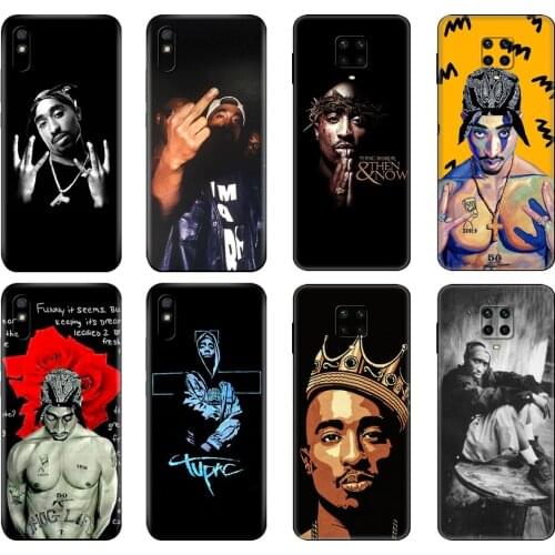Black tpu Case For Xiaomi Redmi 7A 8 8A 9 9A 9C Case Redmi Note 8T 8 Pro T Note 9 9S 9 Pro Case Tupac Amaru Shakur
