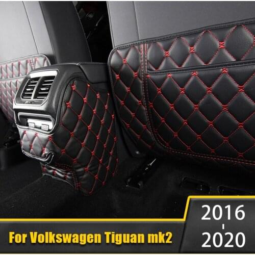 For Volkswagen VW Tiguan MK2 2016 2017 2018 2019 2020 Car Internal Leather Seat Anti-Kick Pads Armrest Protective Cover Mats