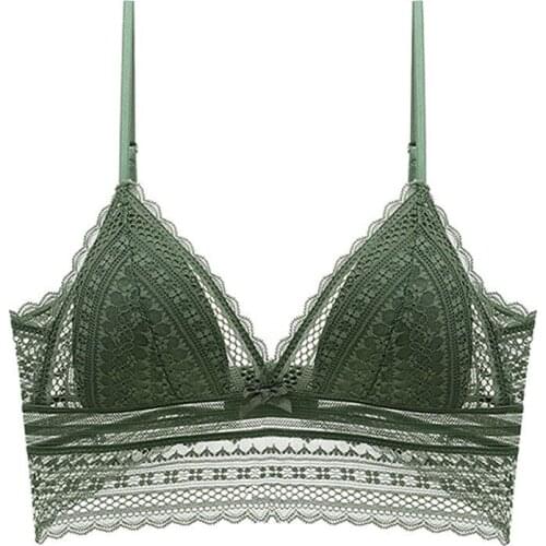 French Lace U-shaped Sexy Big Backless Underwear Thin No Steel Ring Triangle Cup Bra Womens Lingerie