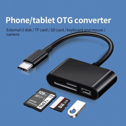 USB Type C To SD Card Reader OTG USB Cable Micro SD/TF Smart Memory Card Reader Adapter Data Transfer for Macbook Connection