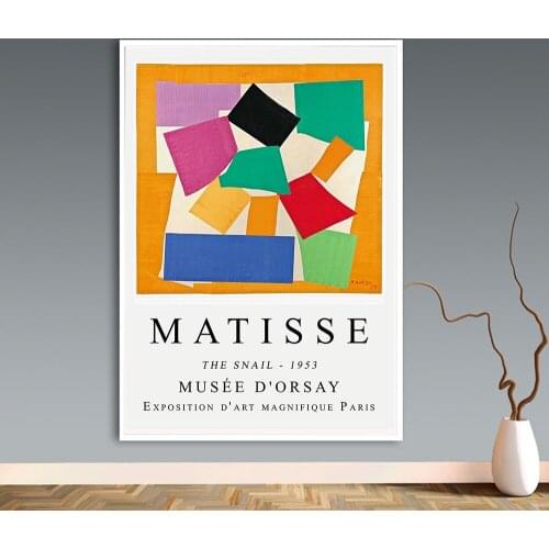 Henri Matisse World Famous The Snail Exhibition Poster Canvas Painting Wall Art Picture Print For Living Room Bedroom Home Decor