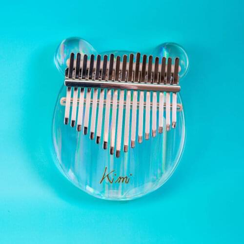 Kimi 17 Key tone Kalimba Acrylic Rainbow bear thumb piano Transparent Crystal Beginner Xylophone Children Kid Musical instrument