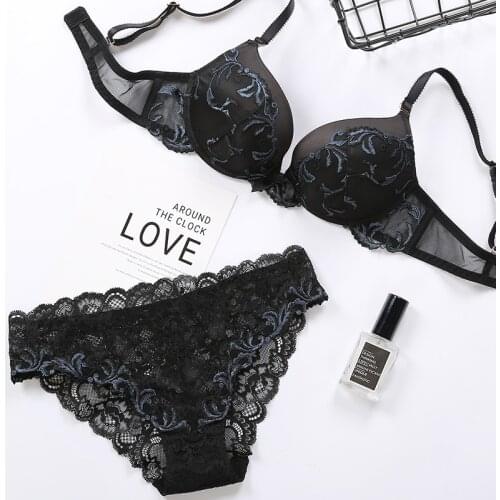 BALALOUM New Arrivals Women Sexy Push Up Cup Bra Brassiere Sets Female Bra Briefs Panty Set Lace Underwear Lingerie High Quality