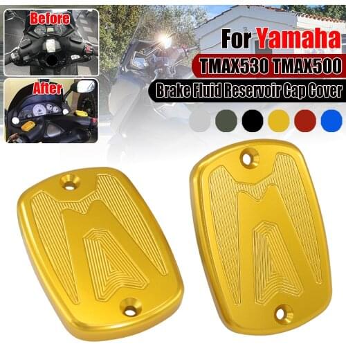 Motorcycle Brake Fluid Fuel Reservoir Tank Cap Cover For Yamaha TMAX T-MAX 530 500 TMAX530 T-MAX530 2012-2017 T-MAX500 2008-2011