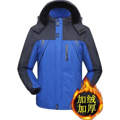 Cotton-padded jacket men plus velvet padded winter padded jacket for dad, outdoor jacket, middle-aged plus size padded jacket