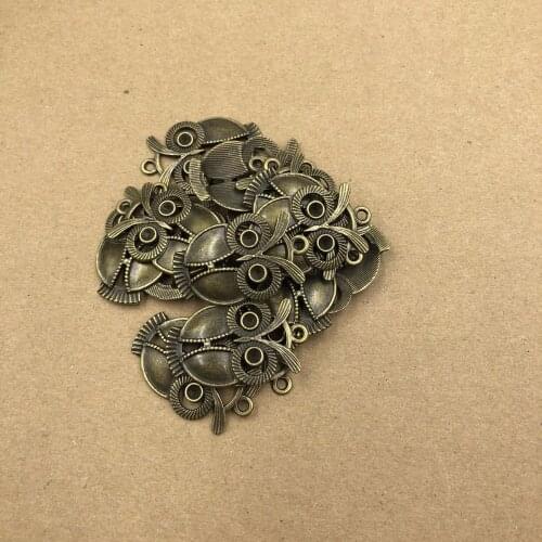 3.4cm Hot Sell Retro owl Charms Pendants for Necklace Bracelet Jewelry Making DIY Handmade 5ps