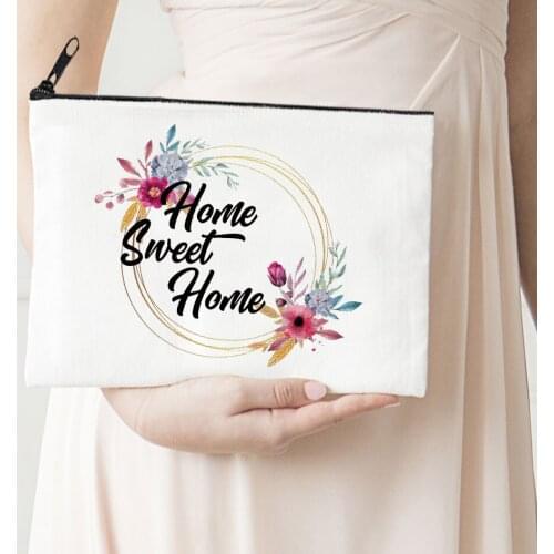 Sweet Home Printed Cosmetic Bags Bachelorette Party Makeup Bag Toiletries Organizer Pouch Fashion Mom Wedding Gifts Travel