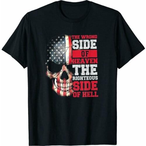 The Wrong Side of Heaven The Righteous Side of Hell Black Men 2019 Summer Round Neck Men Hipster Cool O Neck Casual T Shirt